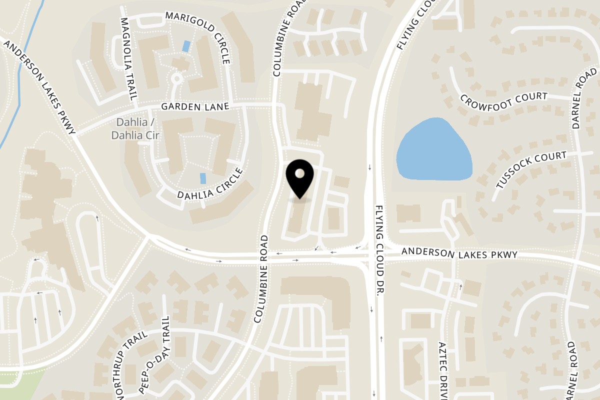 Map showing the location of Nolas Southeast Asian on 8781 Columbine Rd in Eden Prairie